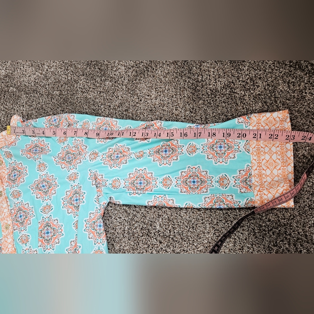 Cabana Life Tunic Swim Cover Up Dress Women's Size L Style:464-C-CV8 Blue Orange - Picture 7 of 11